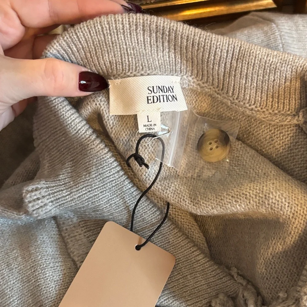 Sunday Edition- Short Sleeve Sweater Dress-Gray-Size Large